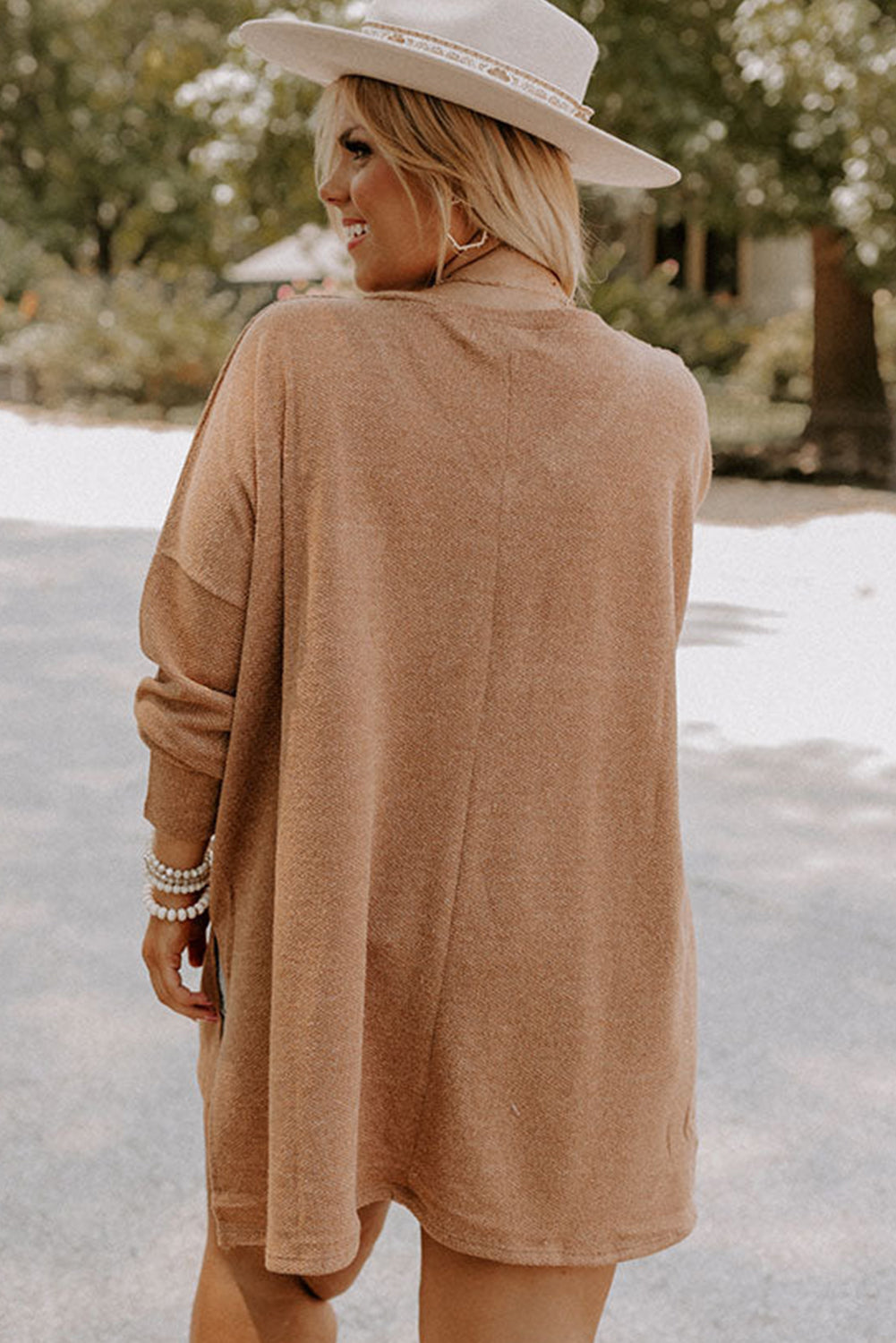 Parchment Plus Size Drop Shoulder Knit Tunic Top