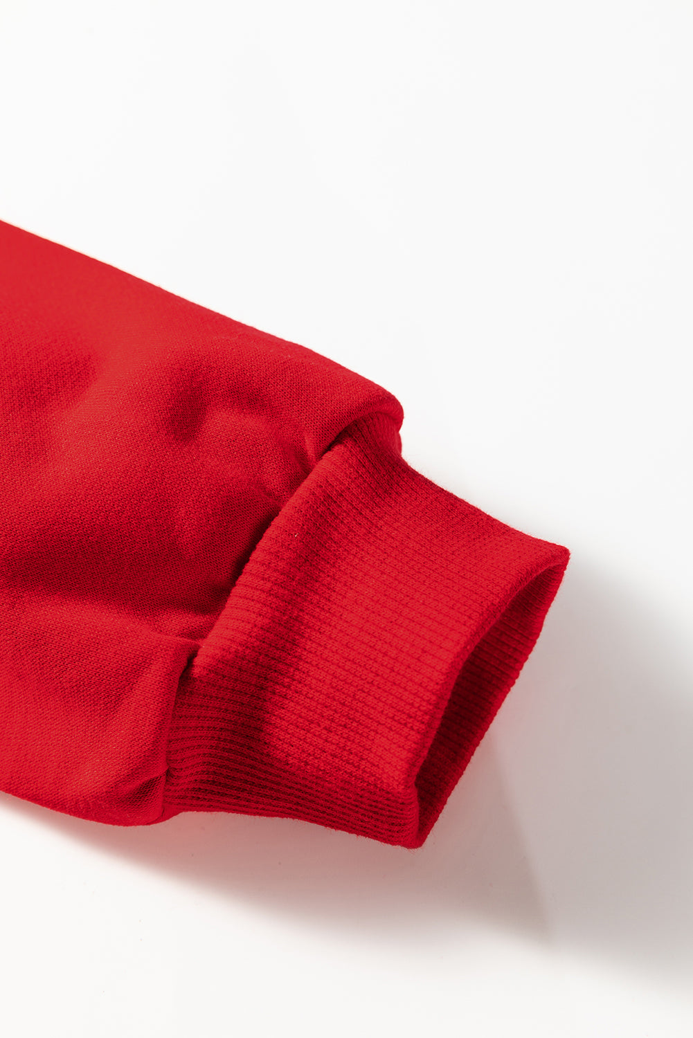 Fiery Red Varsity Contrast Banded Sleeve Shift Sweatshirt Dress