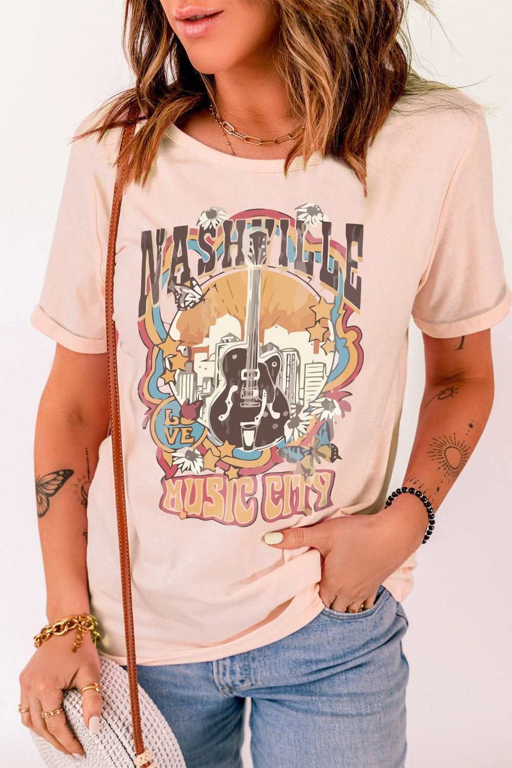 T-shirt à manches retroussées HONEY Bunny Graphic