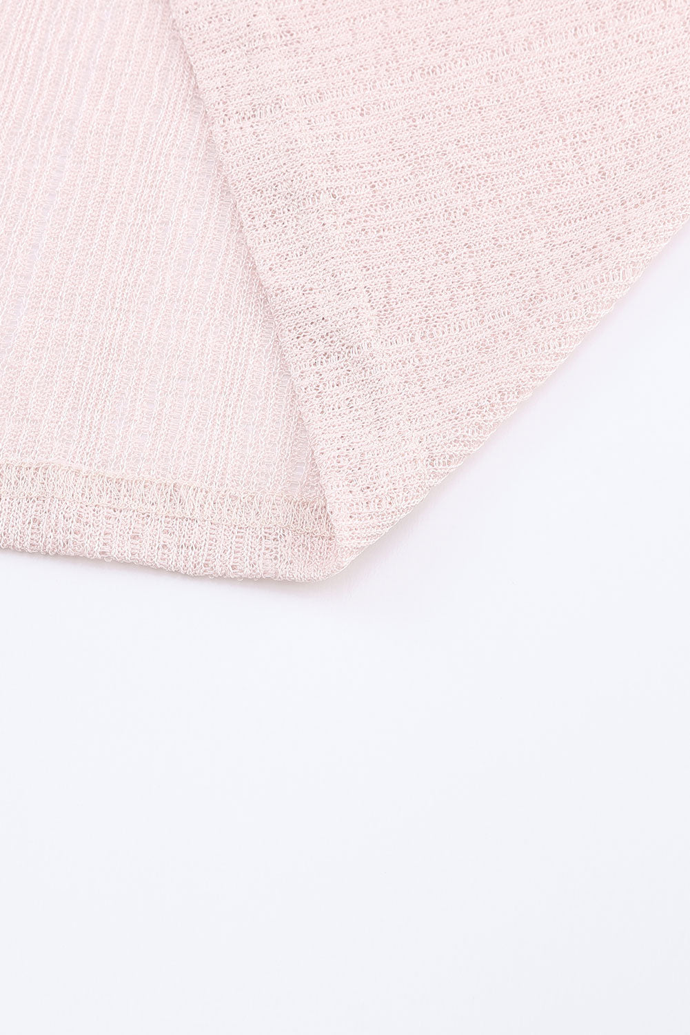 Cardigan à manches longues en tricot léger transparent rose 