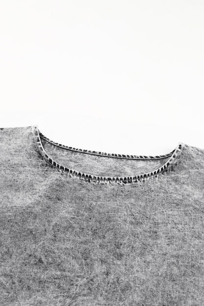 Flutter Sleeves Tiered Denim Top