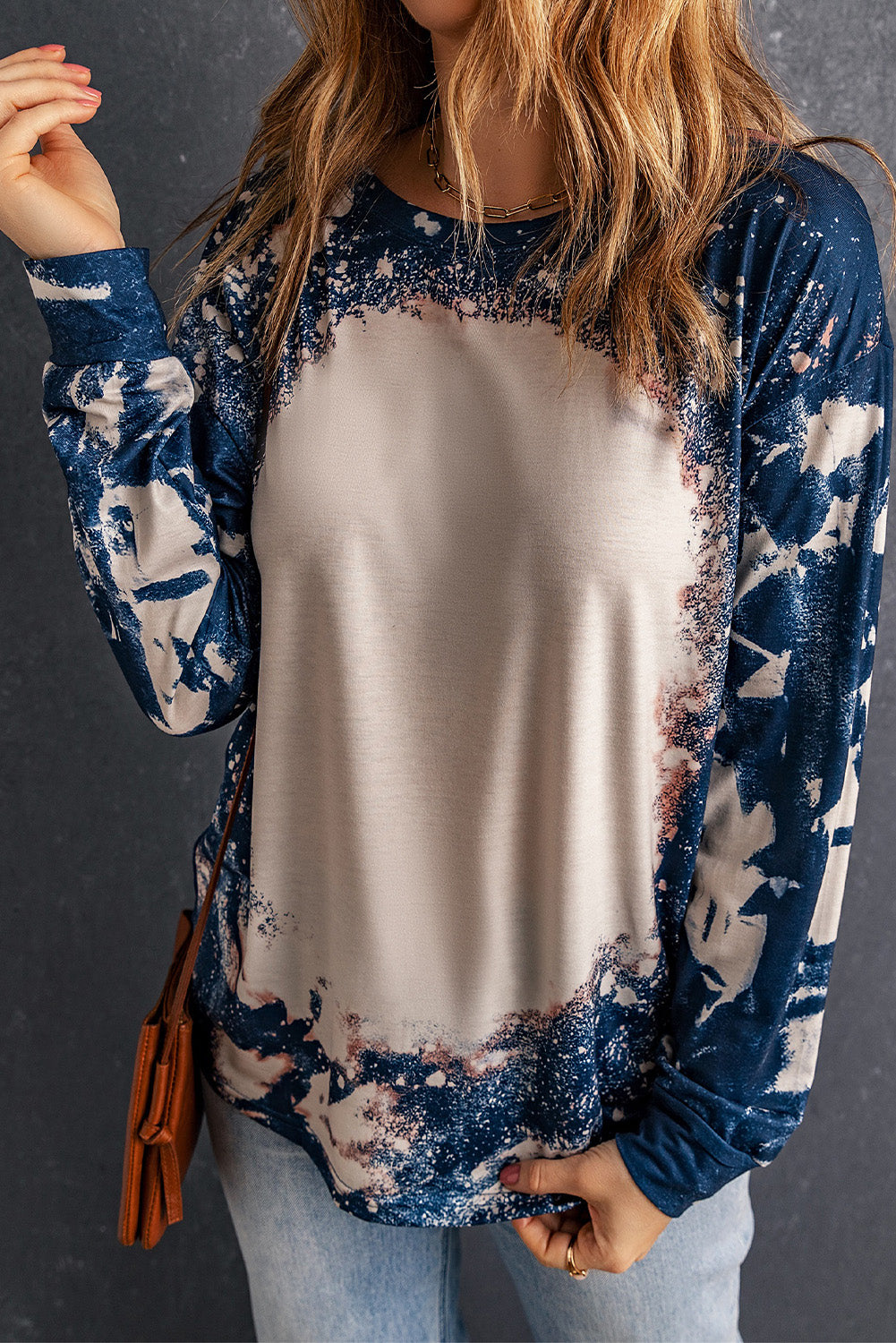 Multicolor Vintage Bleached Burning Vibe Pullover