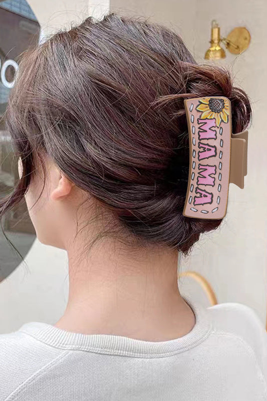 Grande pince à cheveux MAMA à imprimé tournesol