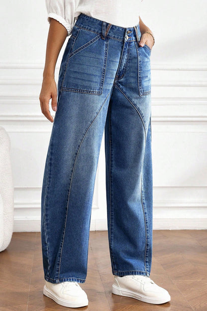 Ashleigh Blue Curved-Knife Ankle-Length Casual Jeans