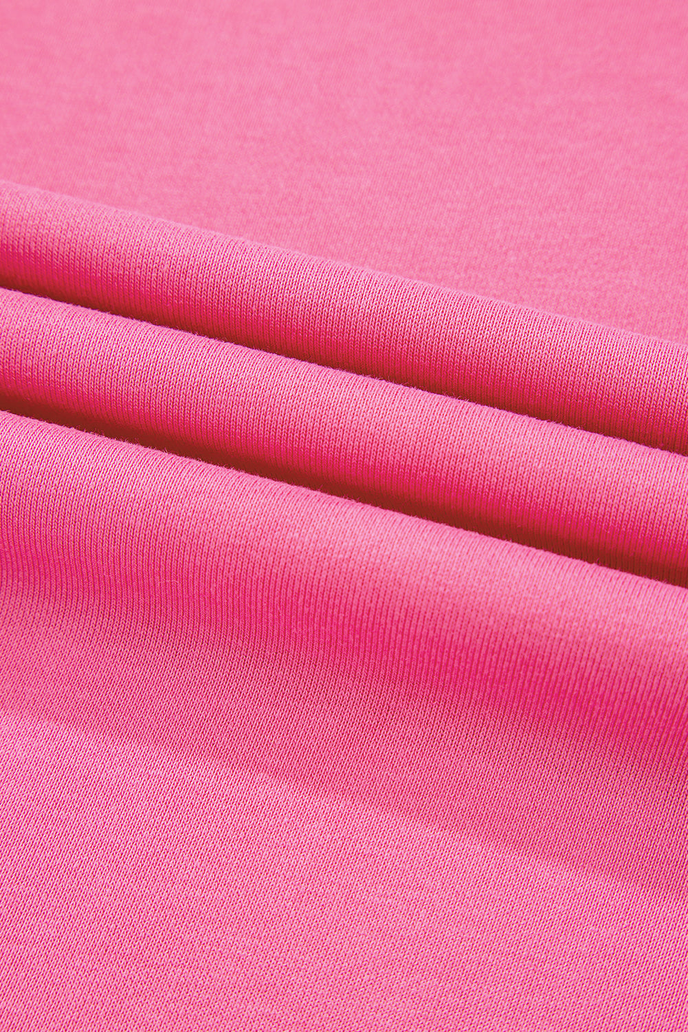 Sweat-shirt décontracté à col ras du cou et coutures apparentes rose