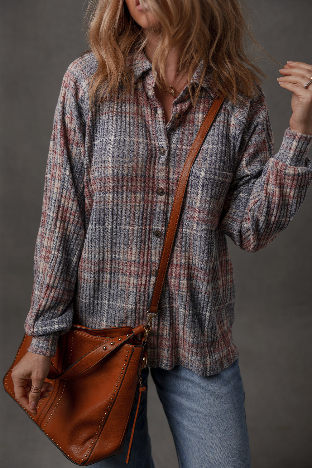 Multicolour Plaid Textured Chest Pocket Vintage Shirt