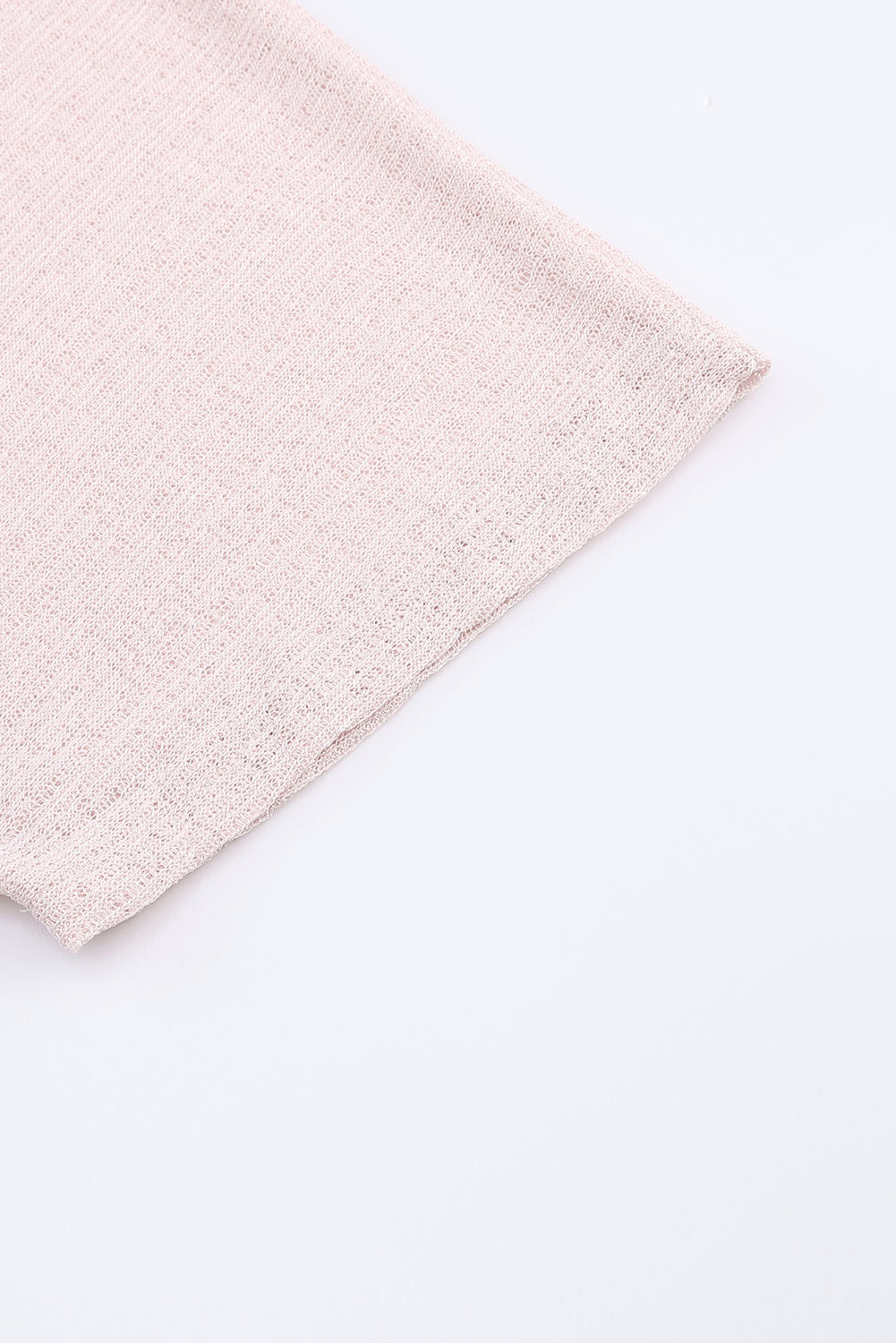 Cardigan à manches longues en tricot léger transparent rose 