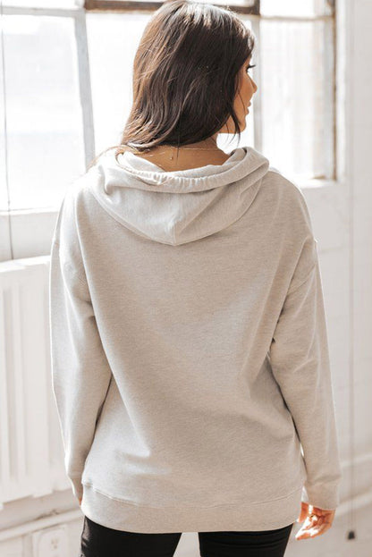 Sudadera con capucha y estampado de letra de leopardo de LOS ANGELES en color caqui 