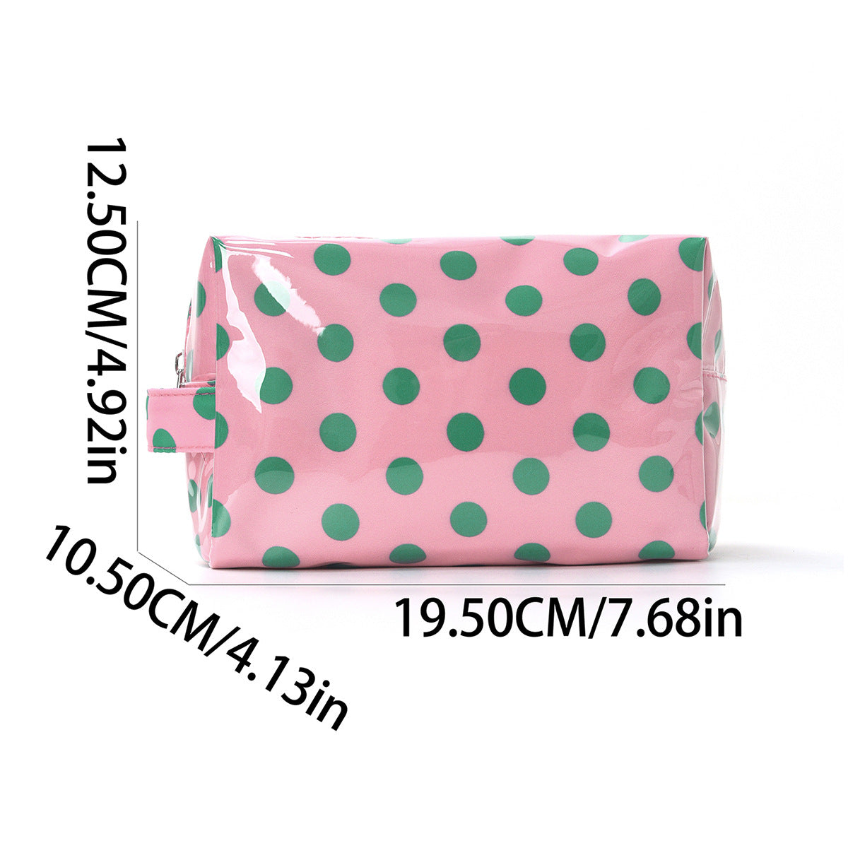 Coffee Durable PVC Polka Dot Makeup Bag