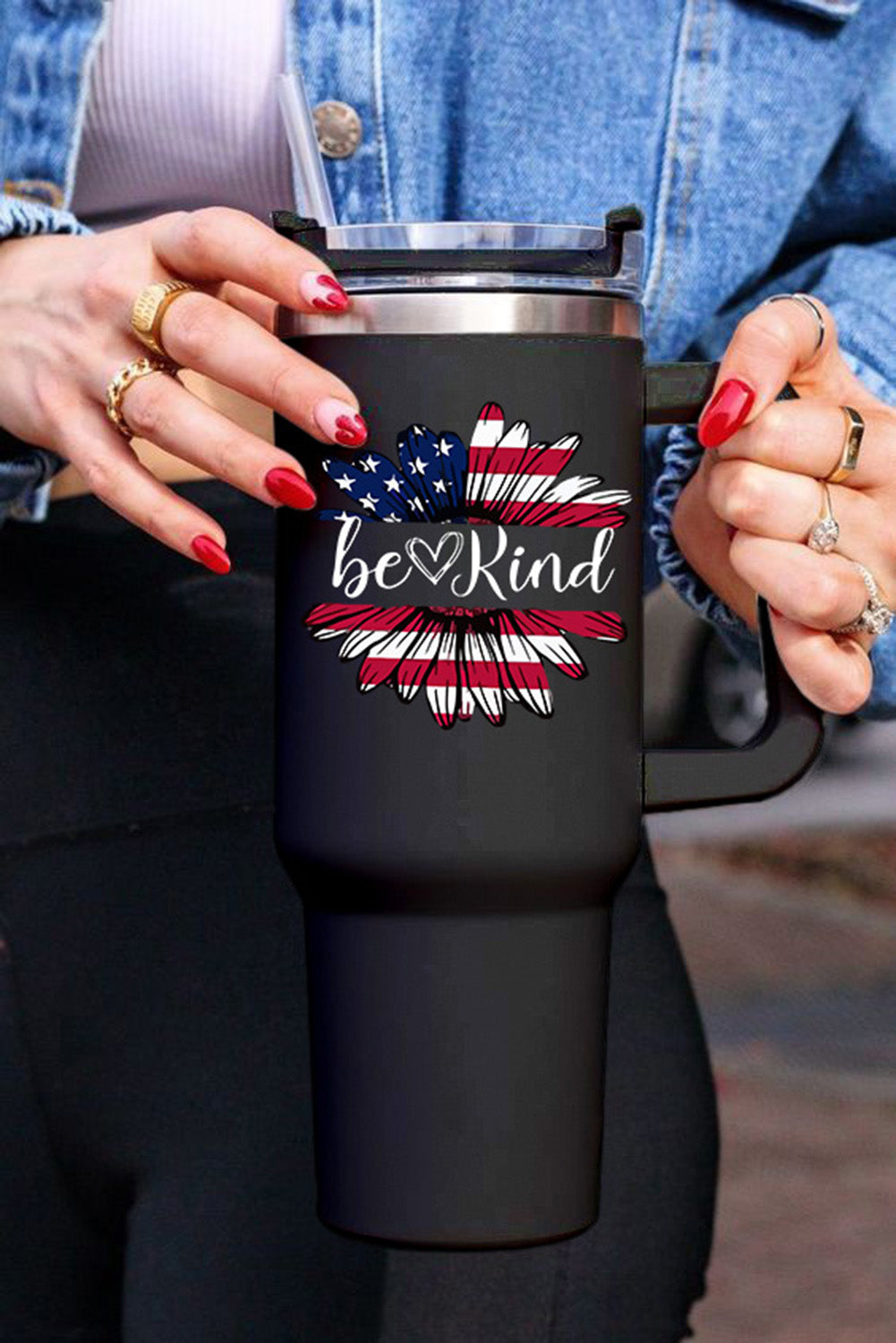 Tasse isotherme en acier inoxydable à imprimé léopard Mama avec poignée 40 oz