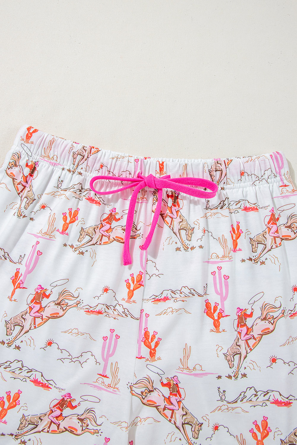 Ensemble de pyjama blanc à imprimé cowgirl country