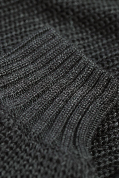 Suéter de punto acanalado con hombros descubiertos y cinturón cruzado sin espalda para mujer, informal, holgado, de manga larga, Color sólido, para invierno