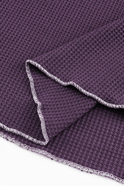 Tillandsia Purple Textured Round Neck Long Sleeve Top