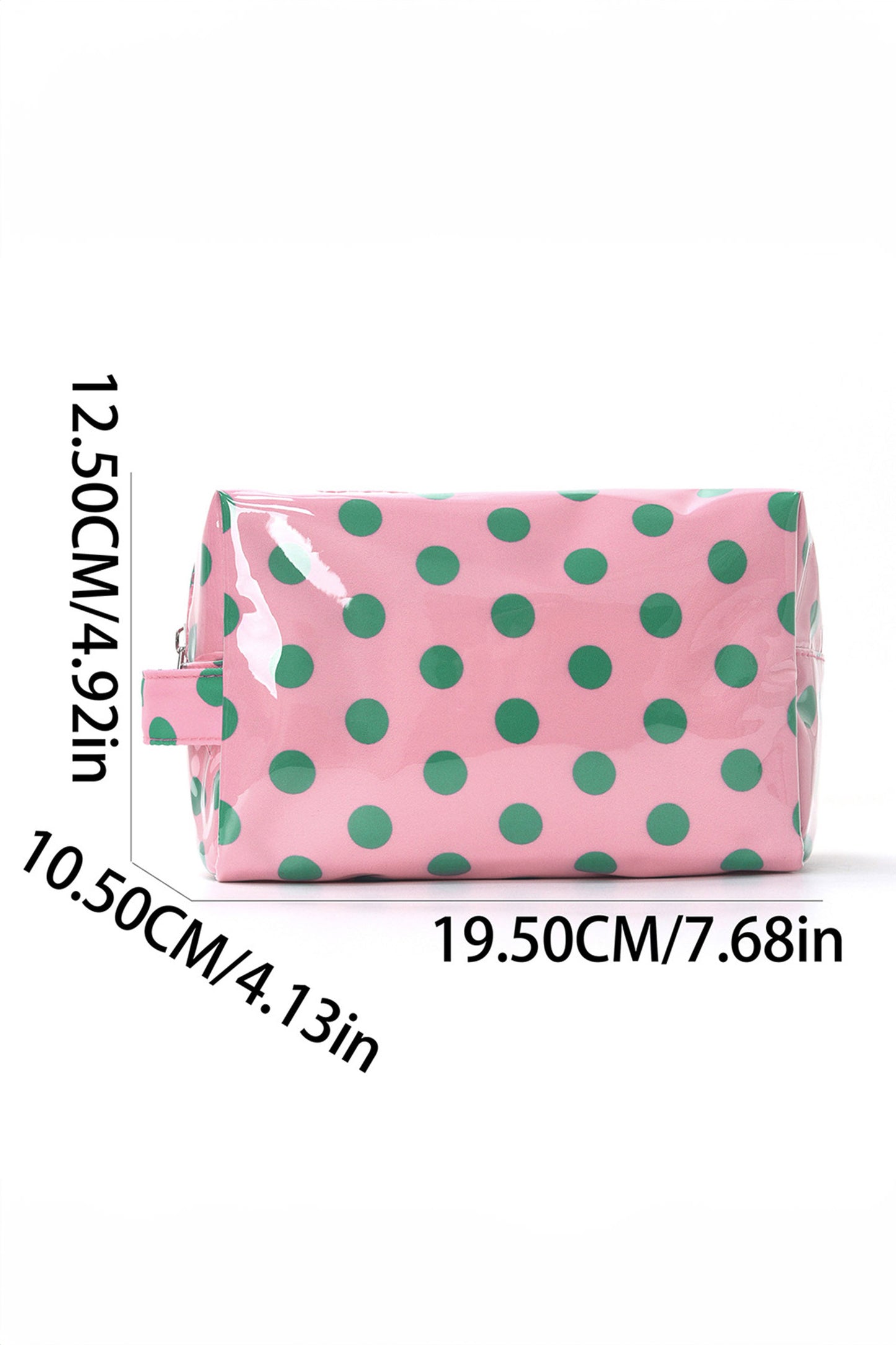 Light Pink Durable PVC Polka Dot Makeup Bag
