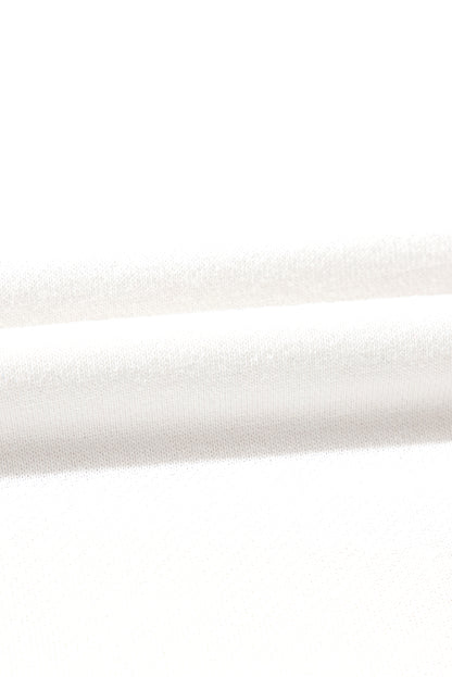 White Sequin Bowknot High Low Oversize Sweatshirt