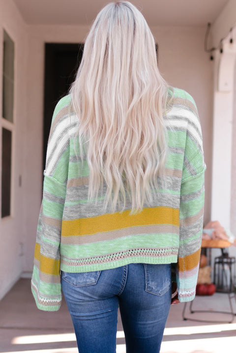 Striped Bell Sleeves Loose Sweater