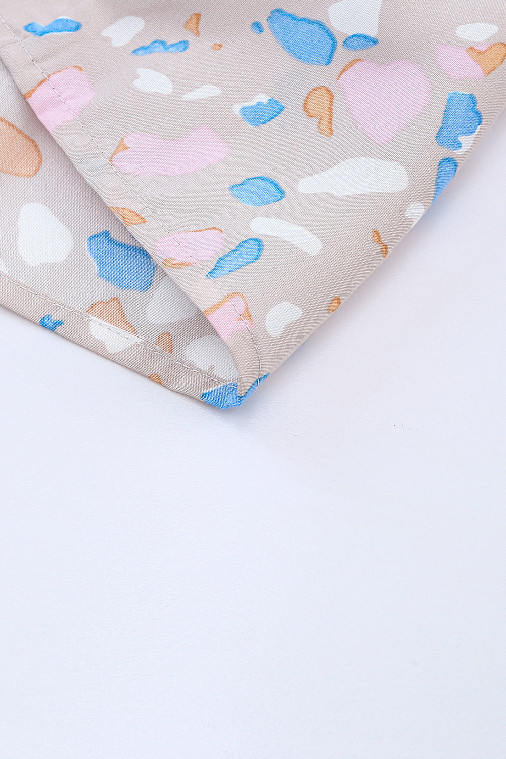 Robe kaki à imprimé croisé et col en V, manches flottantes