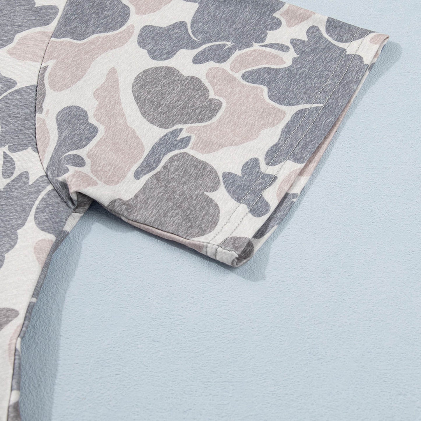 Multicolour Camouflage Print Short Sleeve Drop Shoulder Side Slit Casual Dress