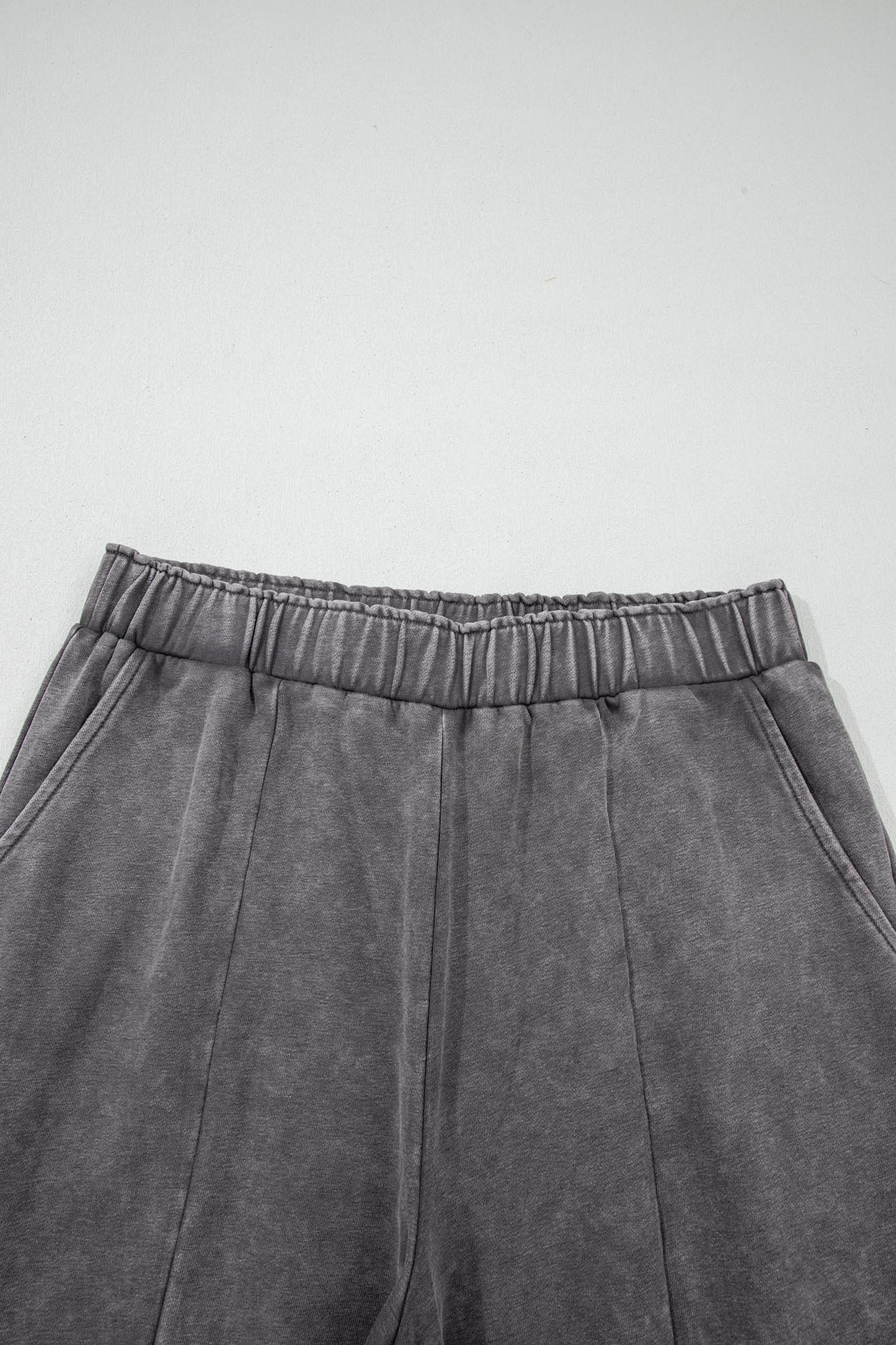 Dark Grey Mineral Wash Leopard Patchwork Loose Pants