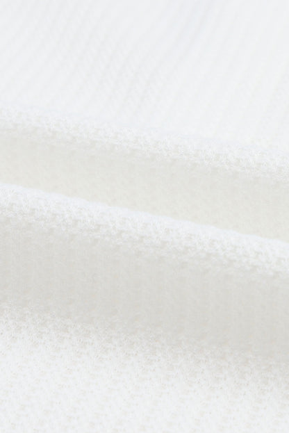 Ensemble de détente en tricot gaufré boutonné à manches longues et short 