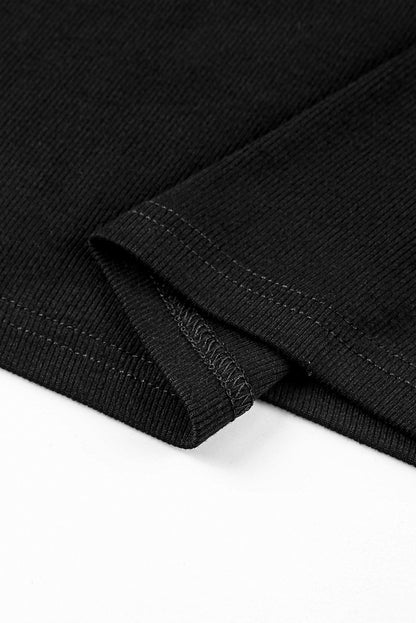 Top sin mangas de corte slim de punto de canalé liso 