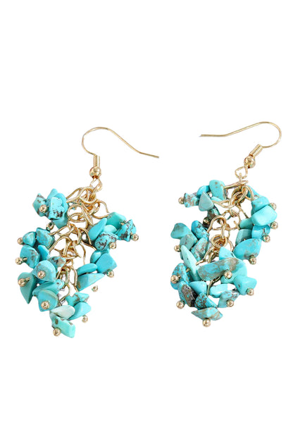 Turquoise Cluster Drop Earrings