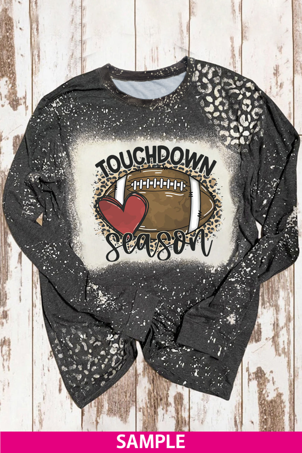 Red Retro Bleached Leopard Spot Pullover