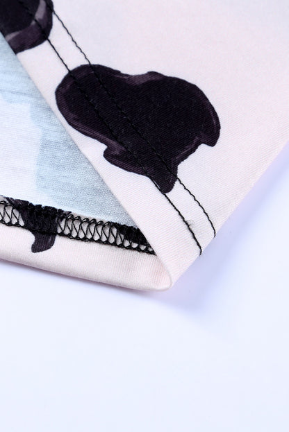 Cardigan ouvert à motif de vache patchwork à motif western 