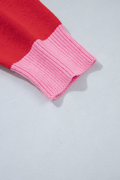 Pink Stripe Festive Holly Jolly Sequin Christmas Holiday Sweater