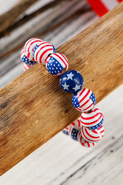 American Flag Accent Starry Beading Bracelet