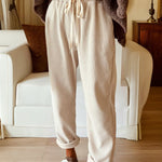 Jet Stream Drawstring Elastic Waist Casual Corduroy Pants