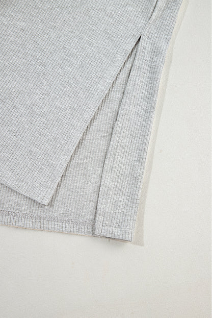 Ensemble tunique ample gris clair uni et short slim