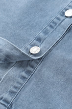 Minivestido vaquero de manga larga con botones gris