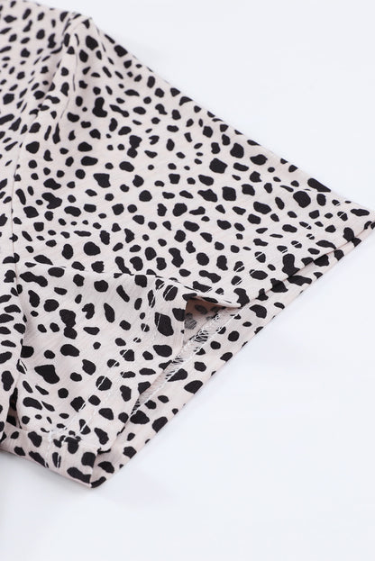 Cheetah Print O-neck Short Sleeve T Shirt