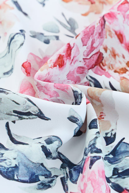 Mono de pierna ancha con tirantes finos florales