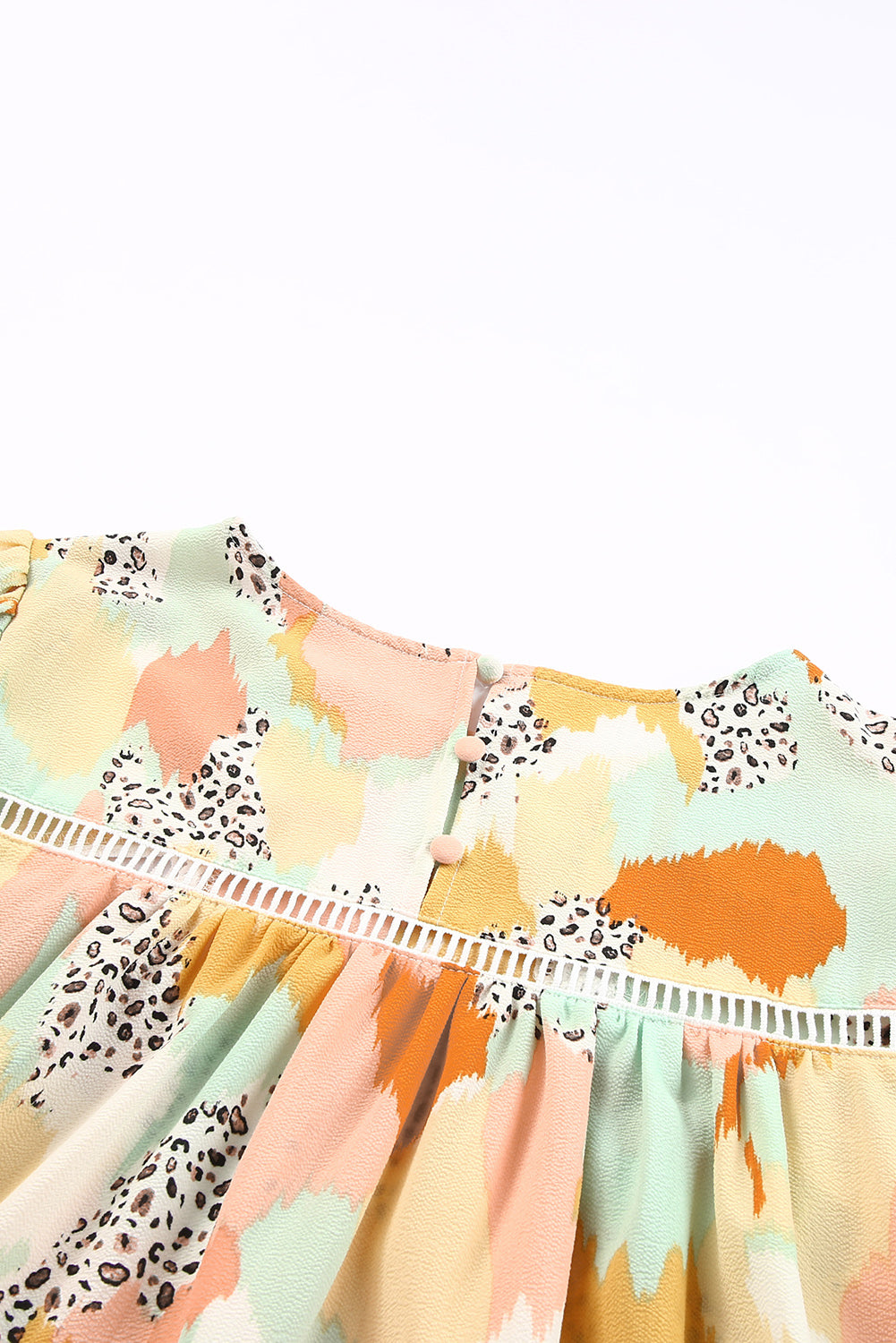 Blusa de manga larga con estampado abstracto multicolor