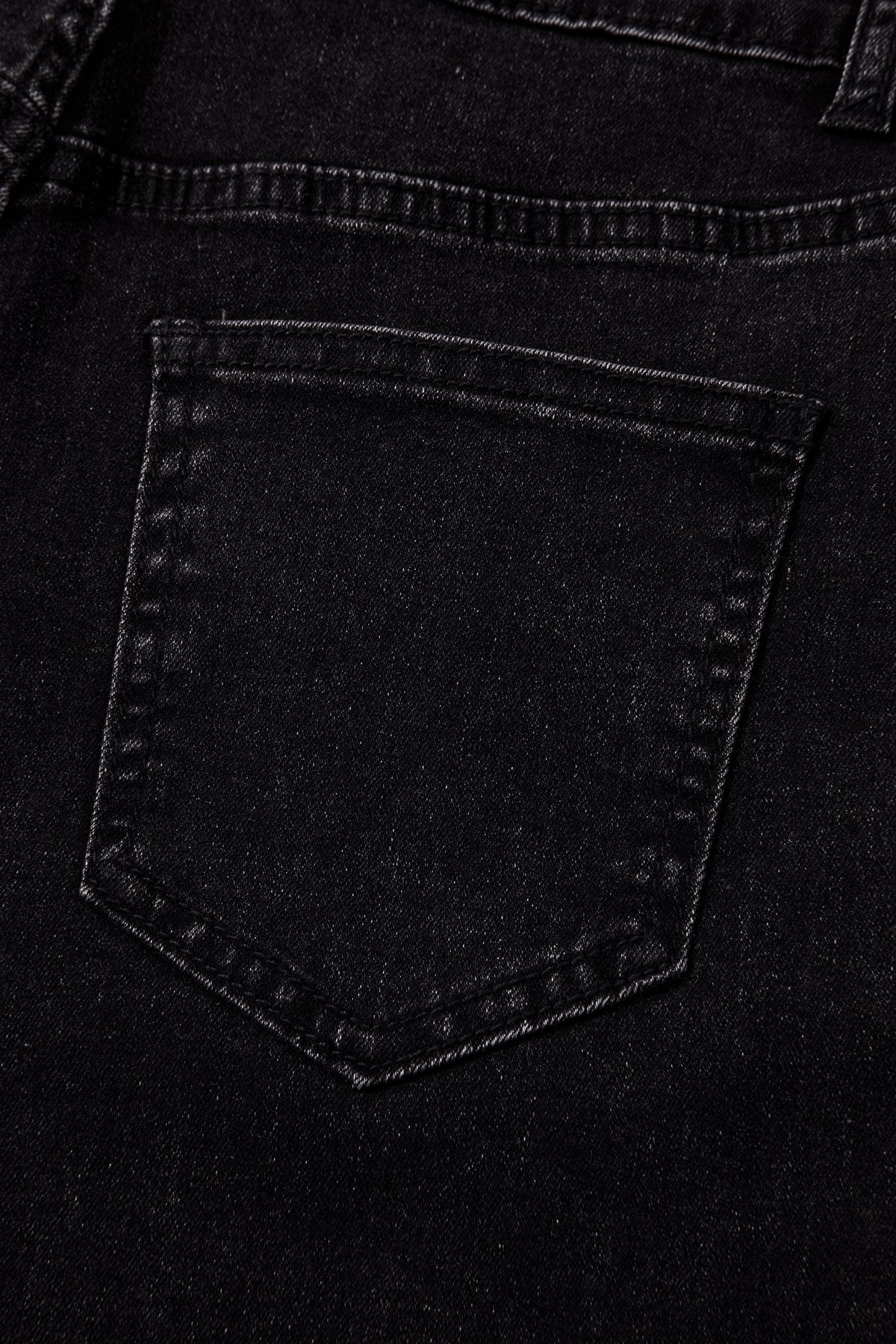 Black Studded Detail Straight Leg Casual Loose Jeans
