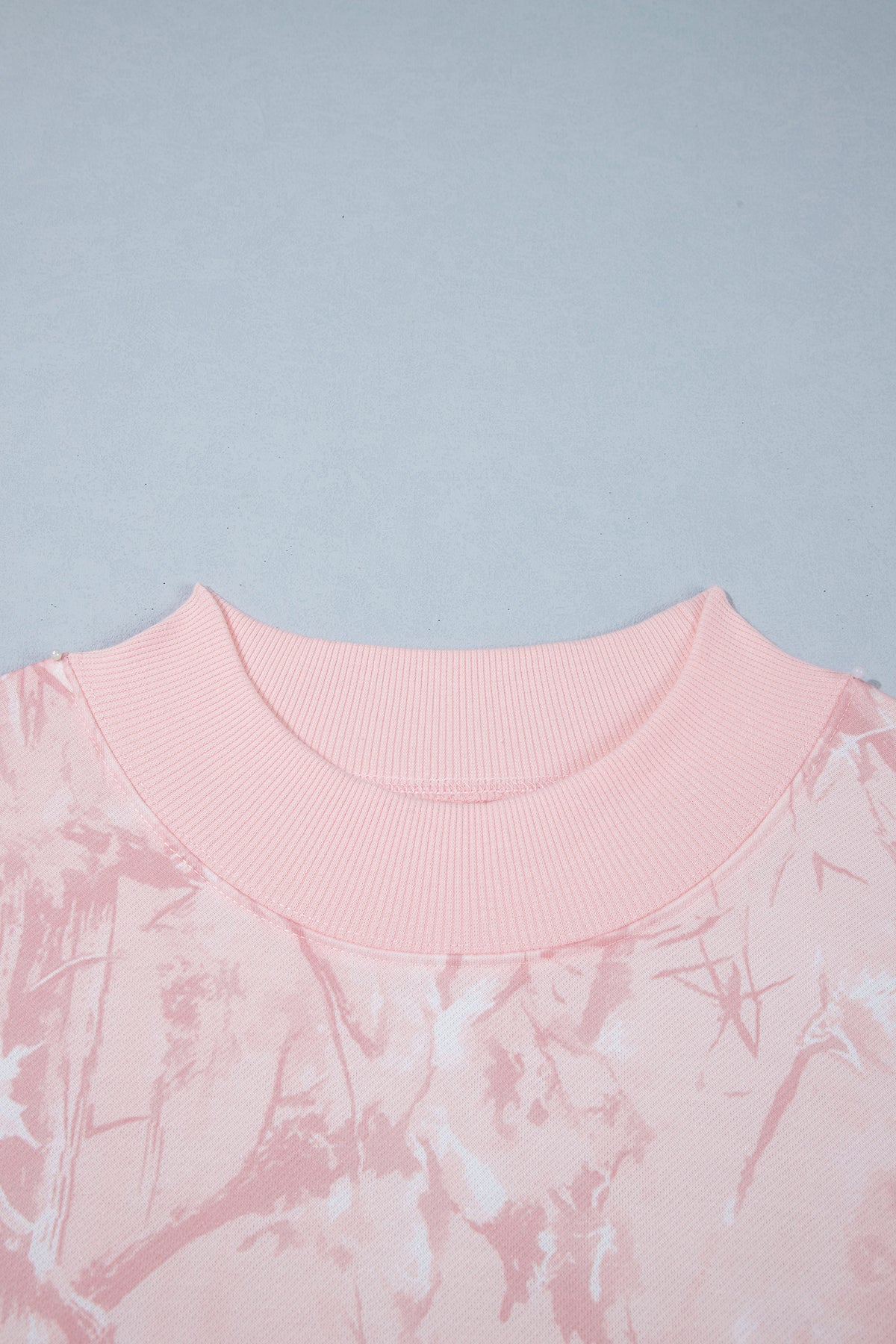 Pink Camouflage Print Stand Neck Long Sleeve Regular Fit Plus Size Set