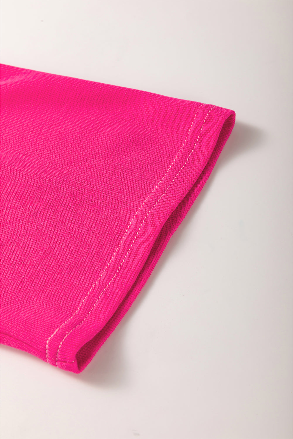 Chemisier ample à manches 3/4 et col en V en patchwork rose contrasté