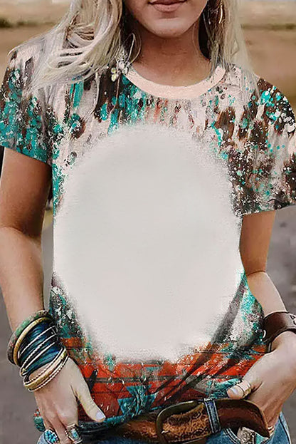 Blank Apparel - T-shirt graphique vierge à imprimé western vert délavé