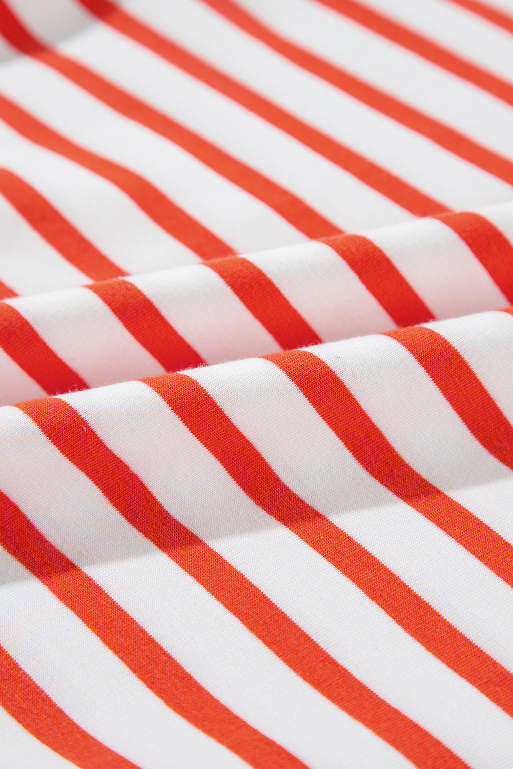 Sweat-shirt ample à rayures orange et épaules tombantes, col ras du cou