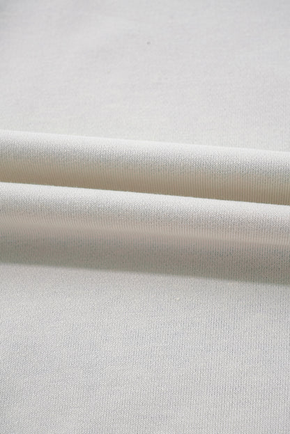 Sky Blue Ribbed Detail Color Block Sleeve Baggy Sweatshirt