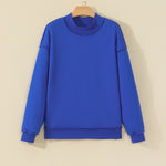 Bluing Oversize Drop Shoulder Reversible Mock Neck Sweatshirt
