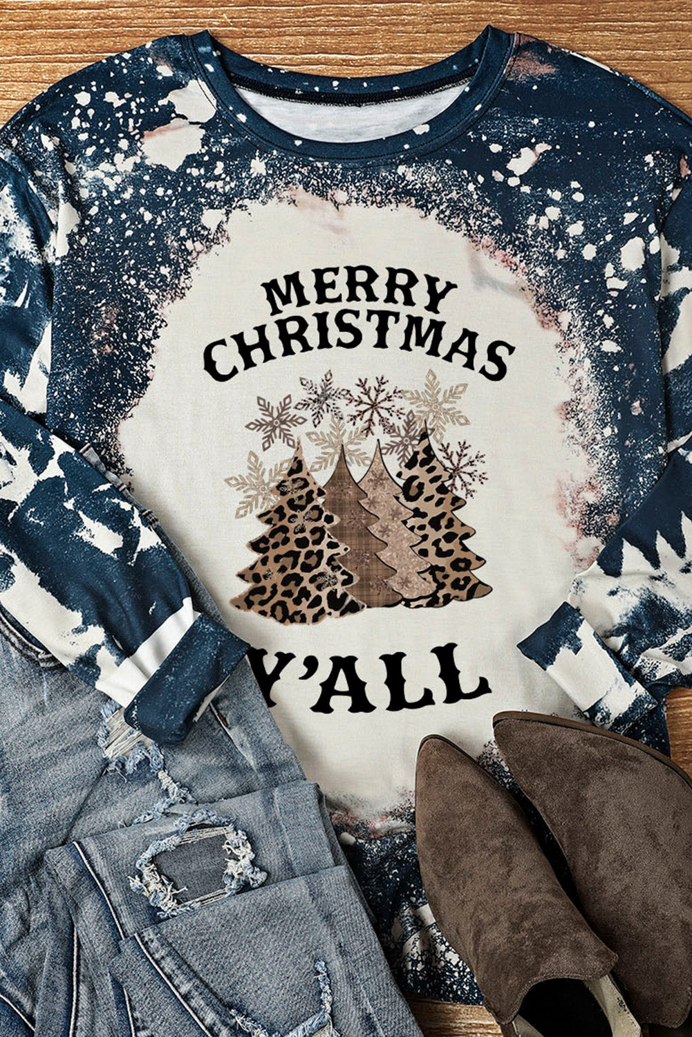 Multicolor Vintage Bleached Burning Vibe Pullover