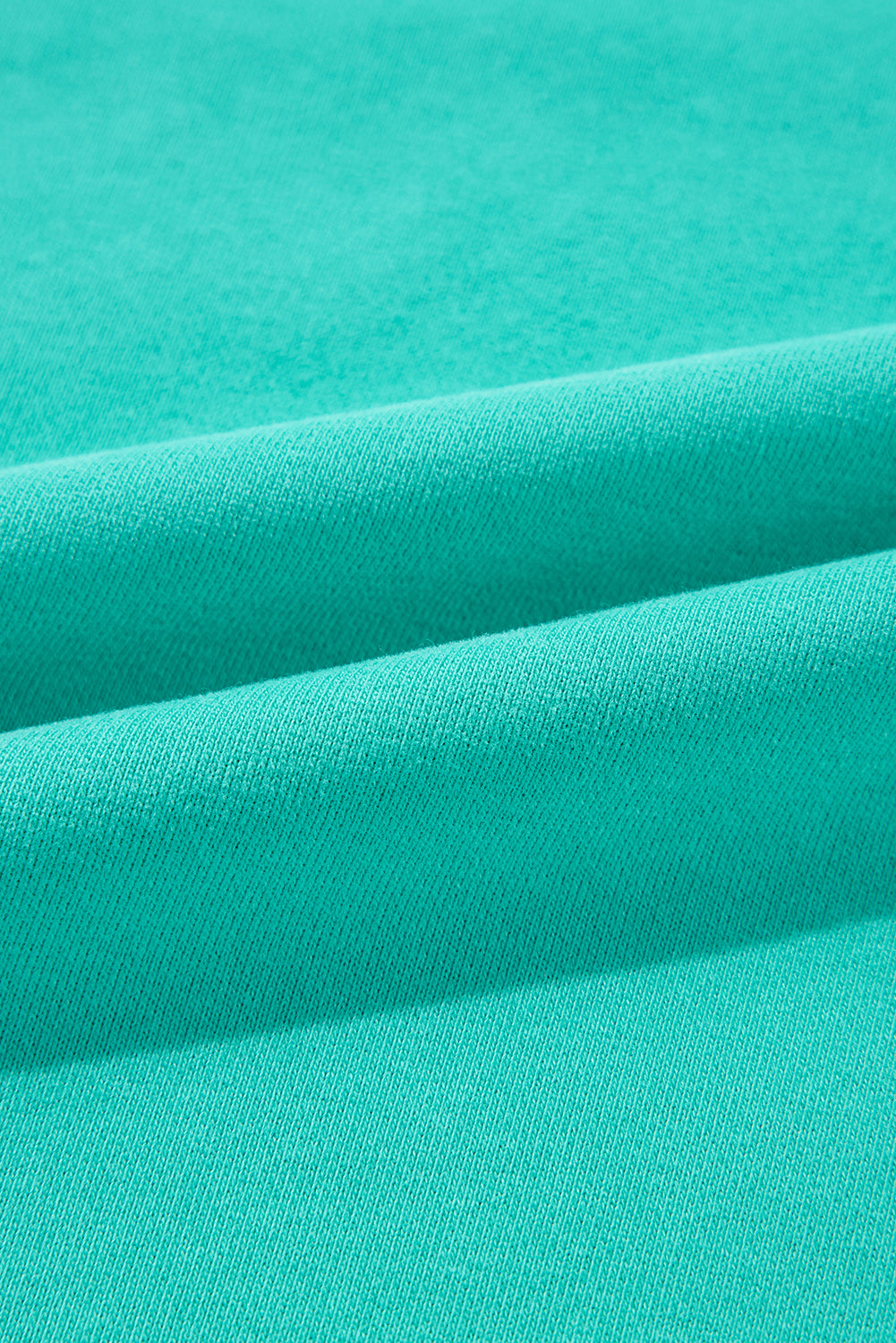 Sea Green Solid Fleece Lined Drop Shoulder High Low Sweatshirt