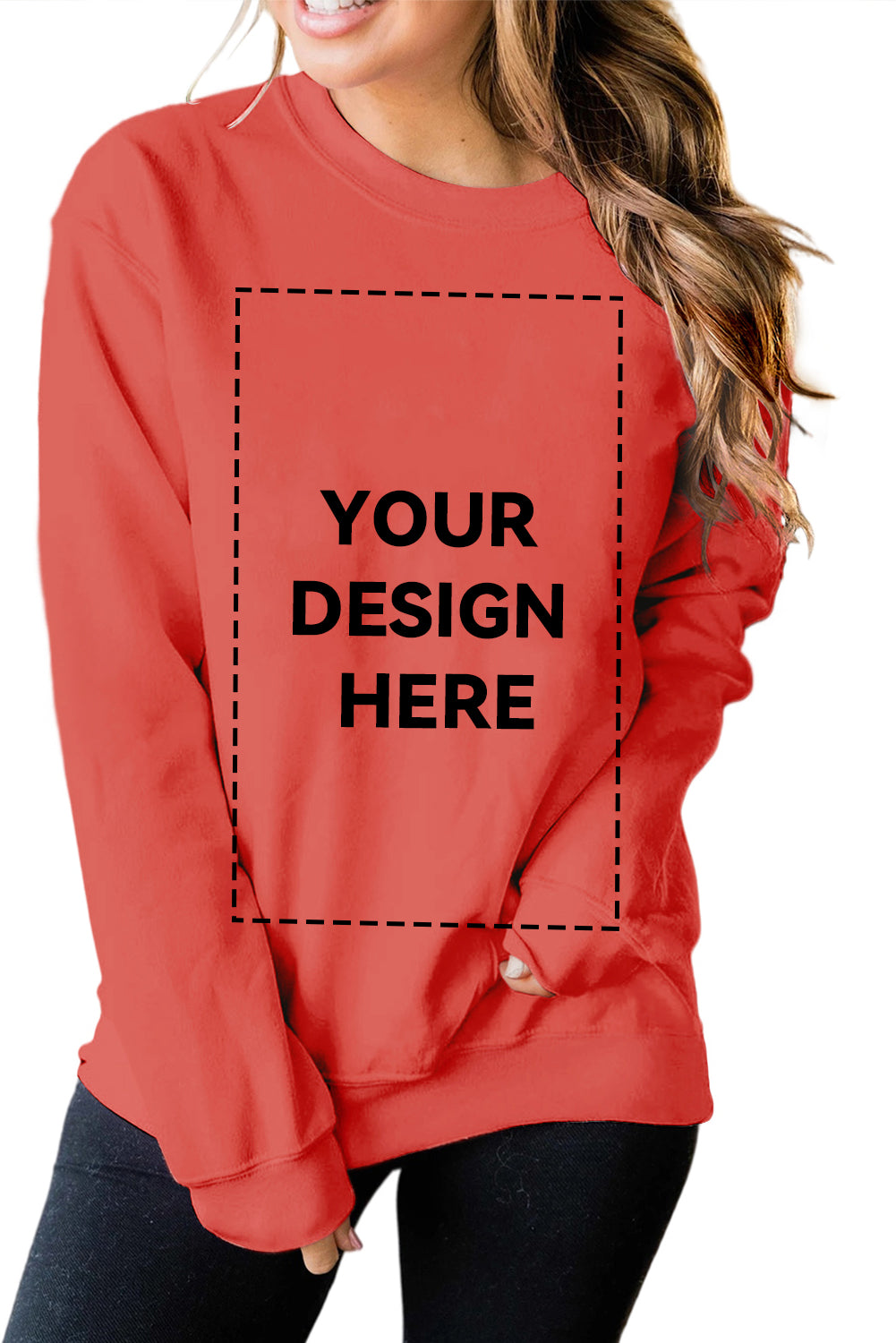 Blank Apparel - Sweat-shirt ras du cou uni rouge