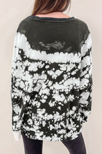 Sudadera con hombros caídos y efecto tie-dye blanca