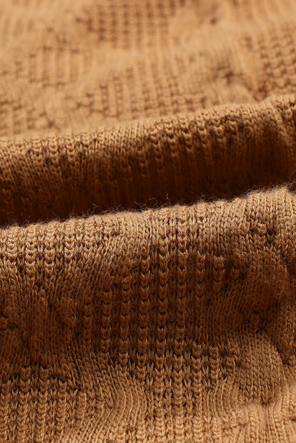 Veste-chemise à rabat en tricot torsadé camel 