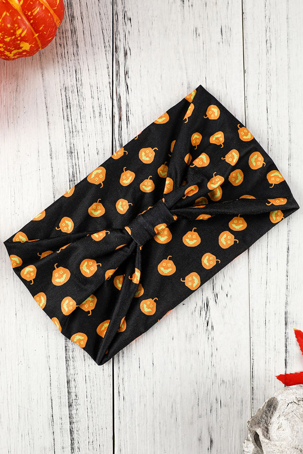 Diadema con lazo estampado con tema de Halloween naranja pomelo 