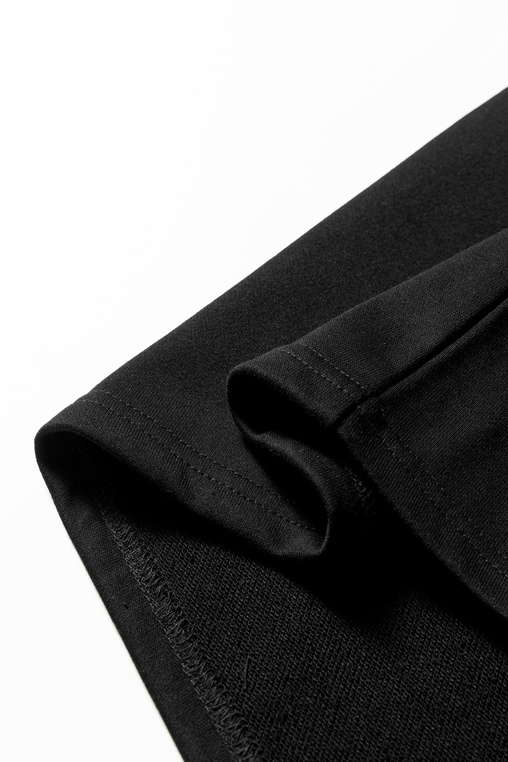 Black Varsity Contrast Banded Sleeve Shift Sweatshirt Dress